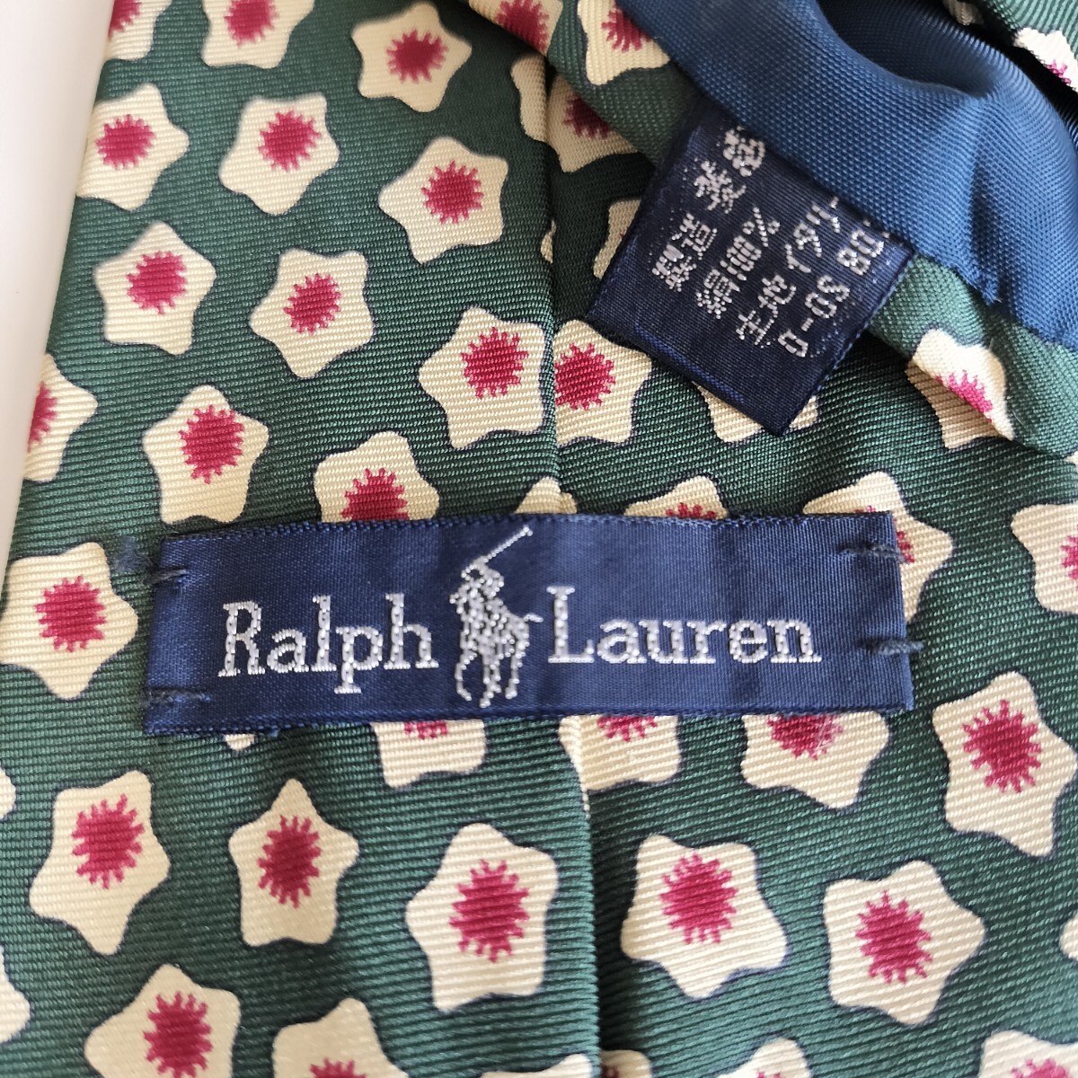 RALPH LAUREN( ラルフローレン)緑赤星柄ネクタイ拍卖