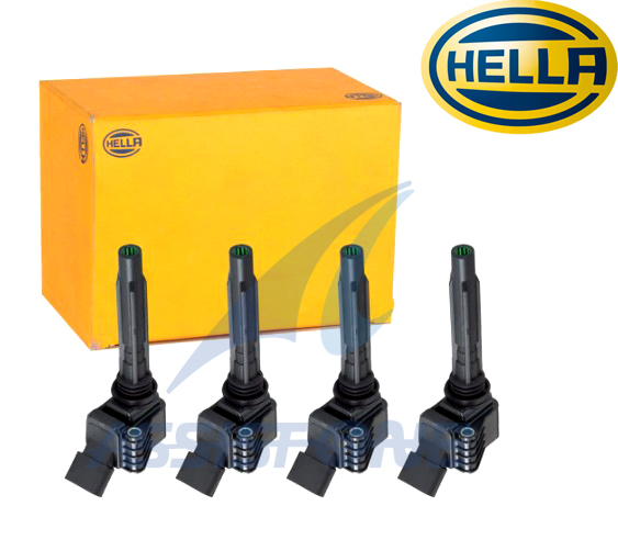 HELLA製 ポルシェ Porsche マカン マカンS マカンターボ 95B パナメーラ4 S ターボ カイエン S ハイブリッド イグニッションコイル 4本拍卖