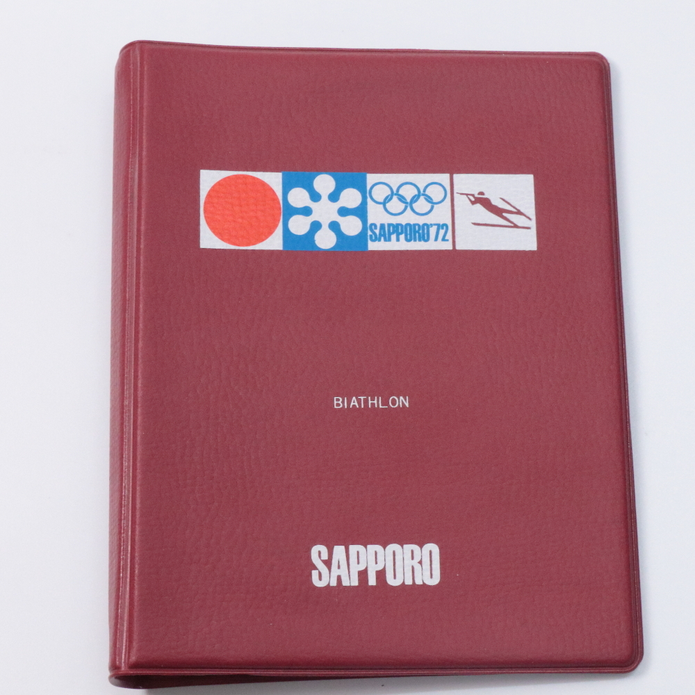 ◆◇1972年 札幌オリンピック冬季大会 記念品 手帳カバー「バイアスロン」 バインダー ファイル ルーズリーフ 当時物 SAPPORO72◇◆拍卖