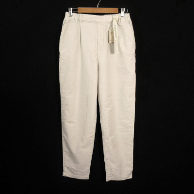 スタディオクリップ Studio Clip 柔らかストレッチテーパードパンツ L アイボリー レディース拍卖