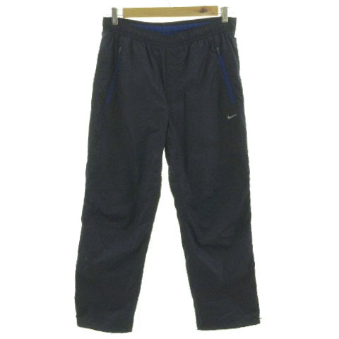 ナイキ NIKE パンツ NikeFITSTORM ウインドブレーカー ロゴプリント ウエストゴム 裾ファスナー 裏起毛 ネイビー 紺 M メンズ拍卖