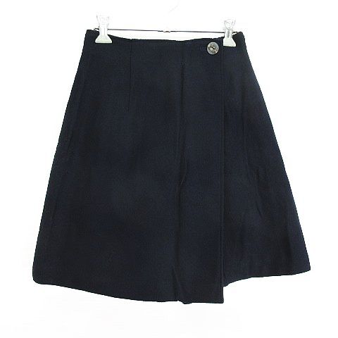 未使用品 Rollina パンツ ボトムス キュロット ラップ ウール混 厚手 64 ネイビー ※EKM レディース拍卖