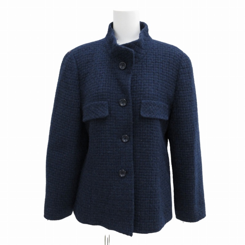 レリアン Leilian ジャケット ブルゾン アルパカ 9 M 青 ブルー /FF 0812 ■GY99 レディース拍卖