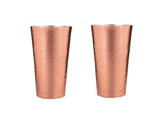 ★銅製鎚目 タンブラー 大(容量約500ml)2個銅には抗菌作用があり水を清潔な状態に保ちます新光堂日本製新品拍卖