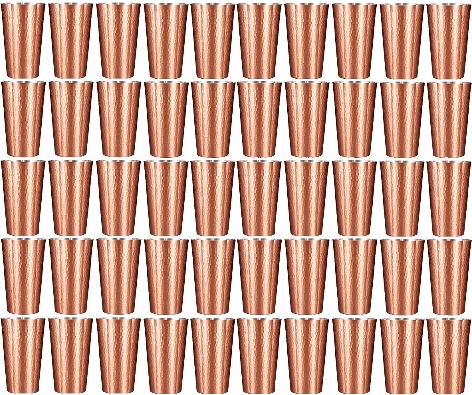 ★銅製鎚目花タンブラー 大(容量約500ml)50個銅には抗菌作用があり水を清潔な状態に保ちます新光堂日本製新品拍卖