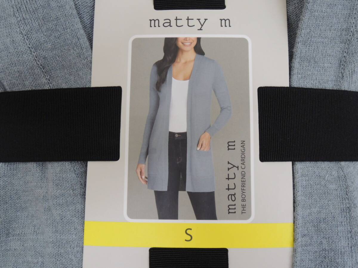 H-038 新品 matty m BF カーディガン レディース 薄手【S】シルバー拍卖