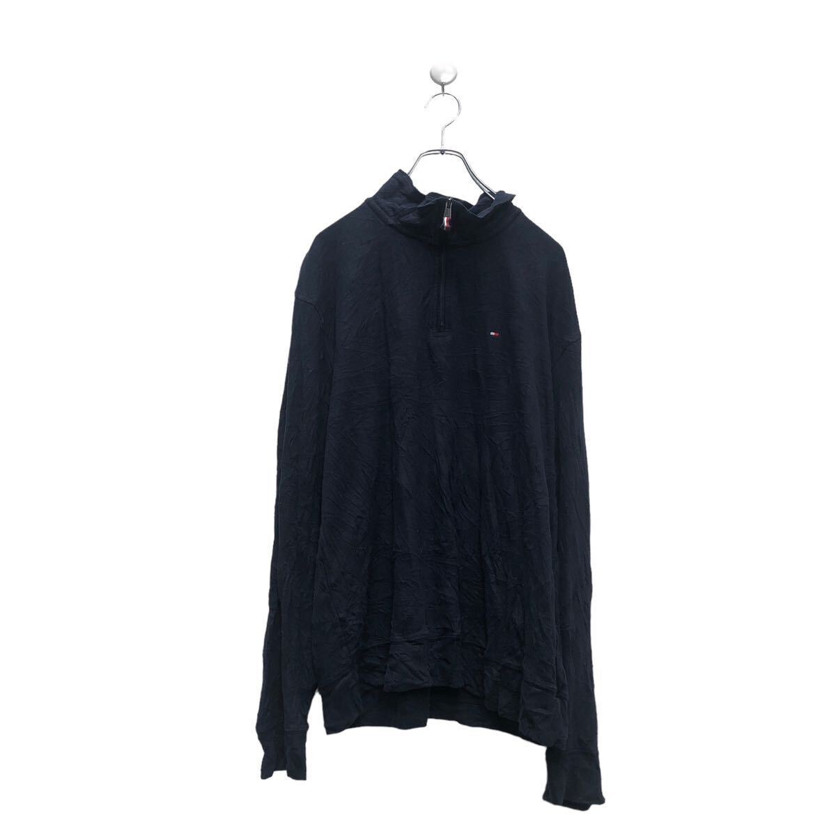 TOMMY HILFIGER ロゴ スウェット トレーナー トミーヒルフィガー L ネイビー ハーフジップ 古着卸 アメリカ仕入 a604-6742拍卖