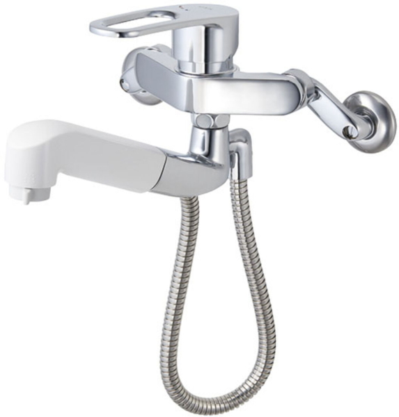 LIXIL・リクシル シングルレバー混合水栓 ハンドシャワー付 壁付タイプ SF-WM437SY拍卖