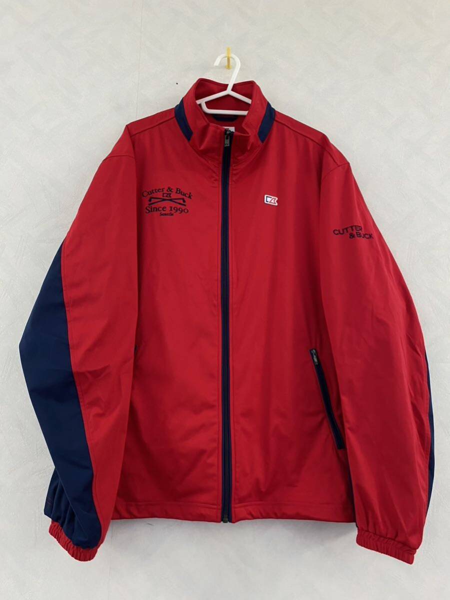 美品 CUTTER&BUCK ブルゾン サイズLL メンズ カッターアンドバック ゴルフ GOLF ナイロンジャケット デサント拍卖