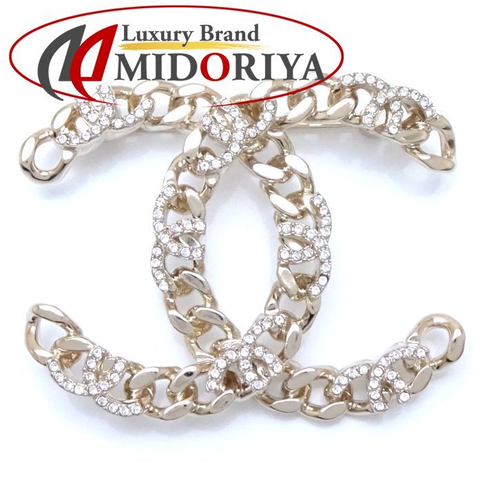 CHANEL シャネル ココマーク ブローチ ラインストーン I22K GP ゴールドメッキ /292351【中古】拍卖