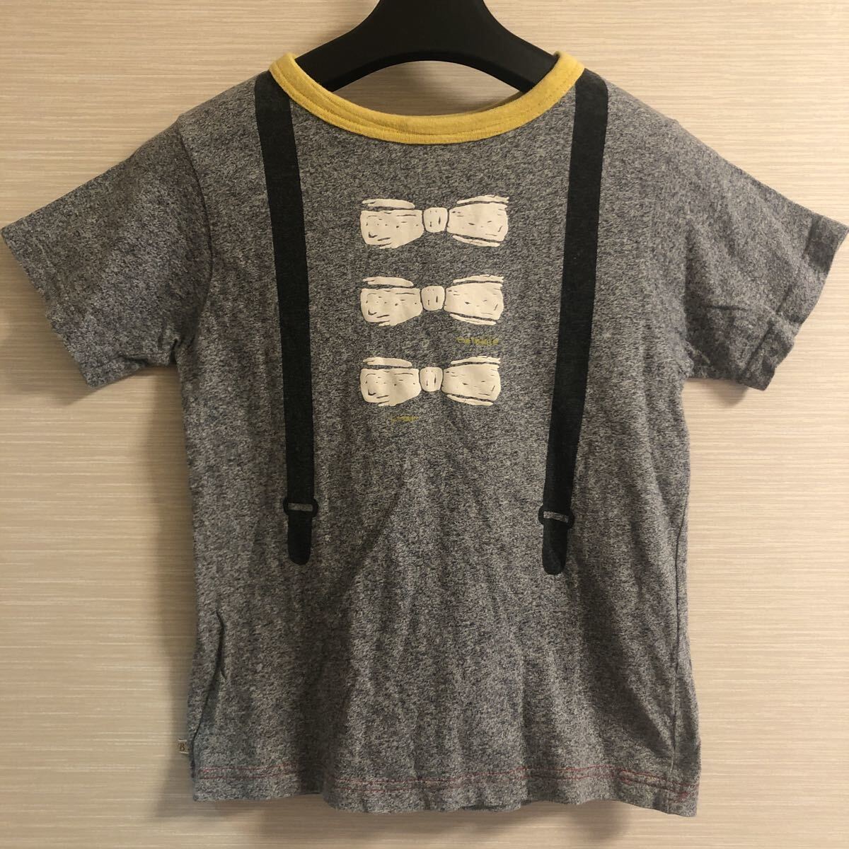 【送料無料】130 騙し絵 Tシャツ だまし絵 蝶ネクタイ サスペンダー 男の子 ブルーマート拍卖