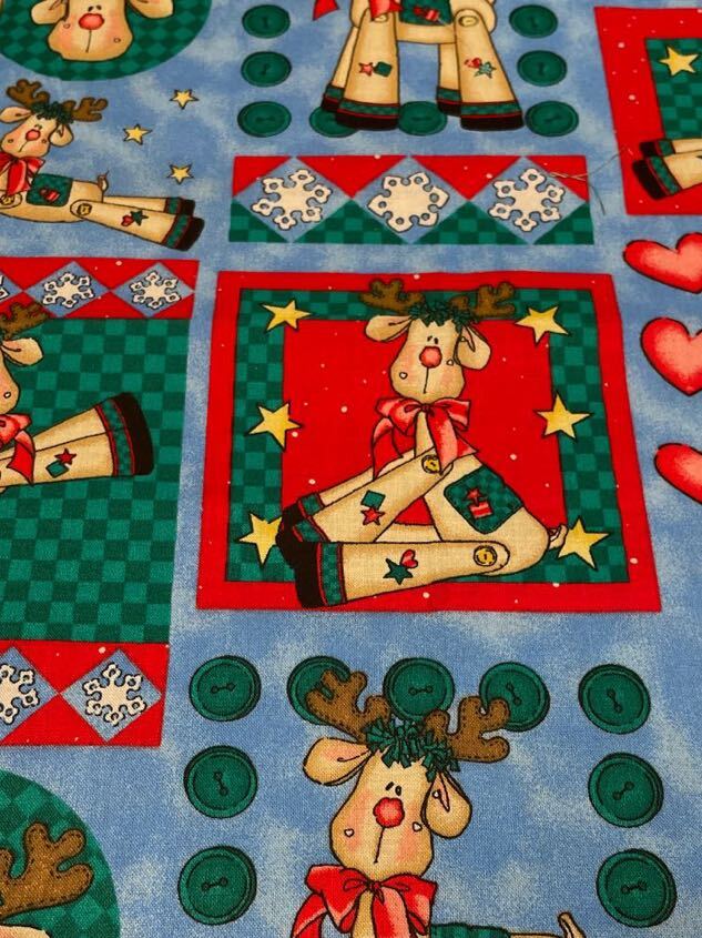 【B13】クリスマス 生地はぎれ トナカイ ハート クリスマスキルト パッチワーク拍卖
