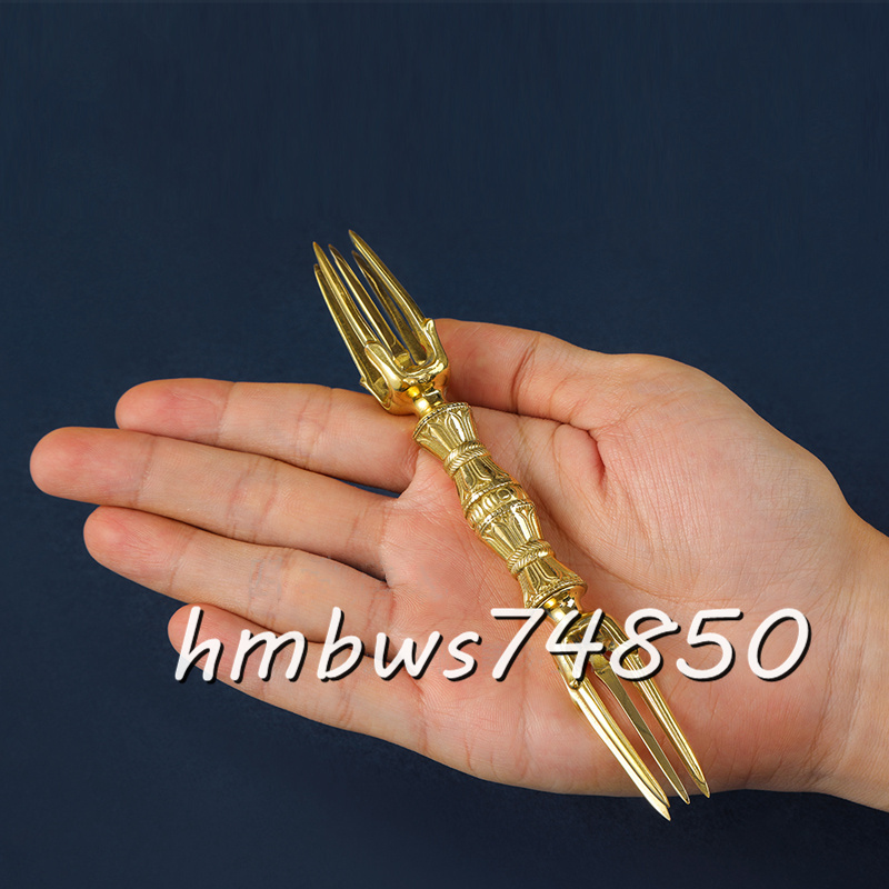 「密教法具 寺院仏具」金剛杵 都五鈷杵 仏具 仏教 工芸品 真鍮製 長さ15cm拍卖