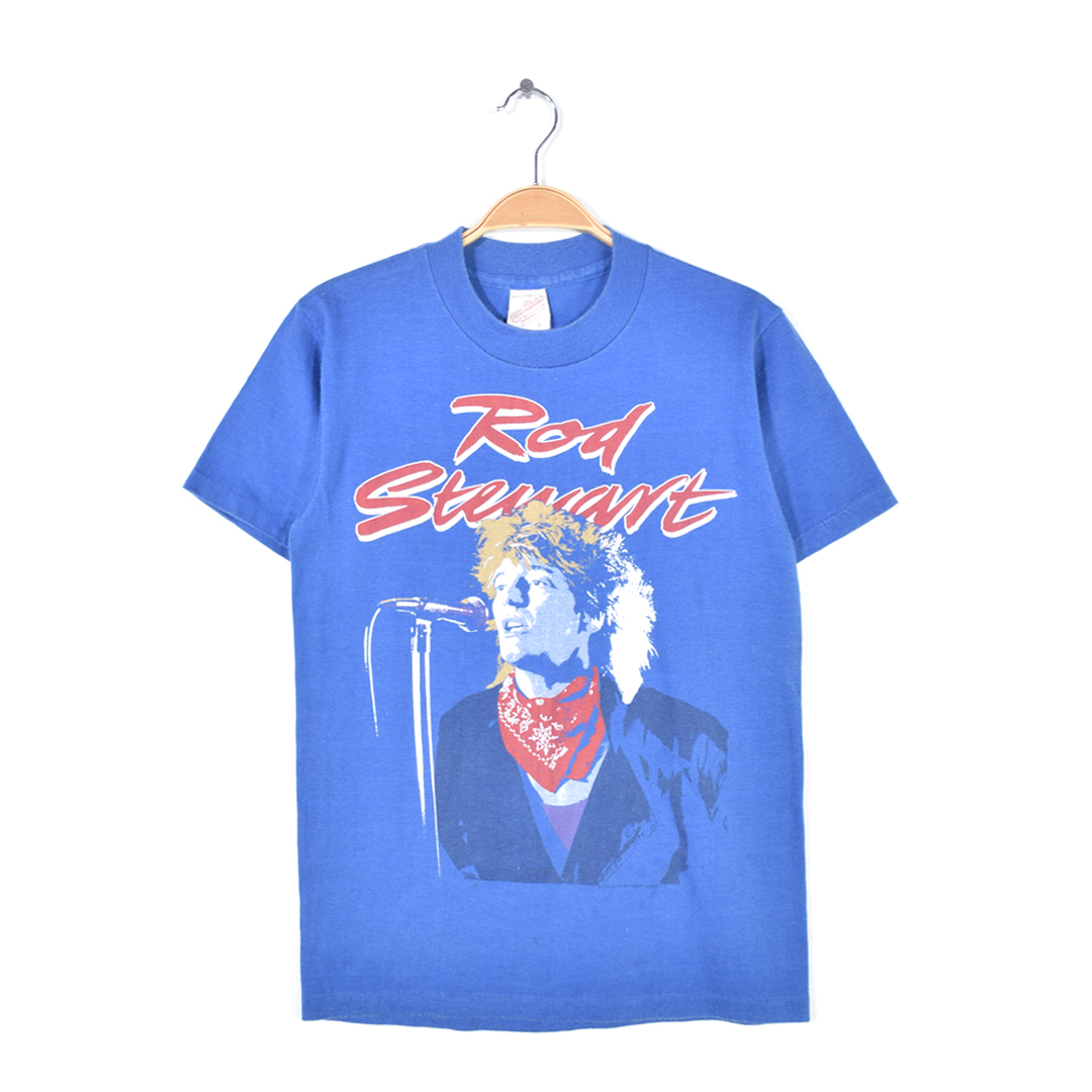 【送料無料】80s ロッドスチュワート TOUR '84 ヴィンテージTシャツ バンドTシャツ ROD STEWART サイズM 古着 @AAA1524拍卖