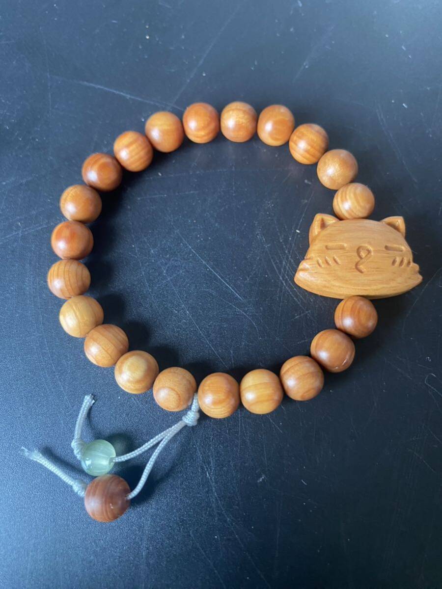 送料無料 激安 DIY ブレスレット 猫 パワーストーン 仏教美術 0.8cm金運 開運 念珠数珠 香り木拍卖