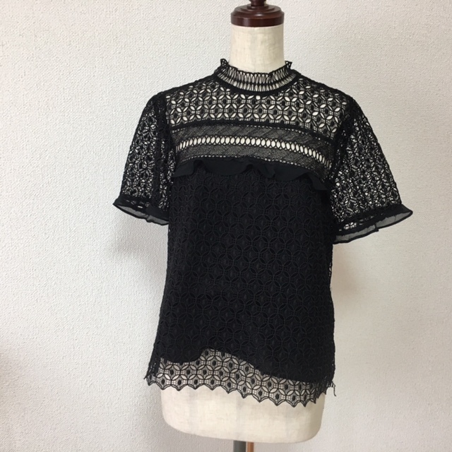 美品★ZARA WOMAN レース仕立て カットソー M拍卖