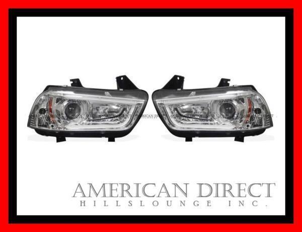 【特注/日本仕様/ハロゲン仕様】11-14y ダッジ チャージャー クリスタル ヘッドライト ヘッドランプ マーカー 日本光軸仕様 LEDバー メッキ拍卖