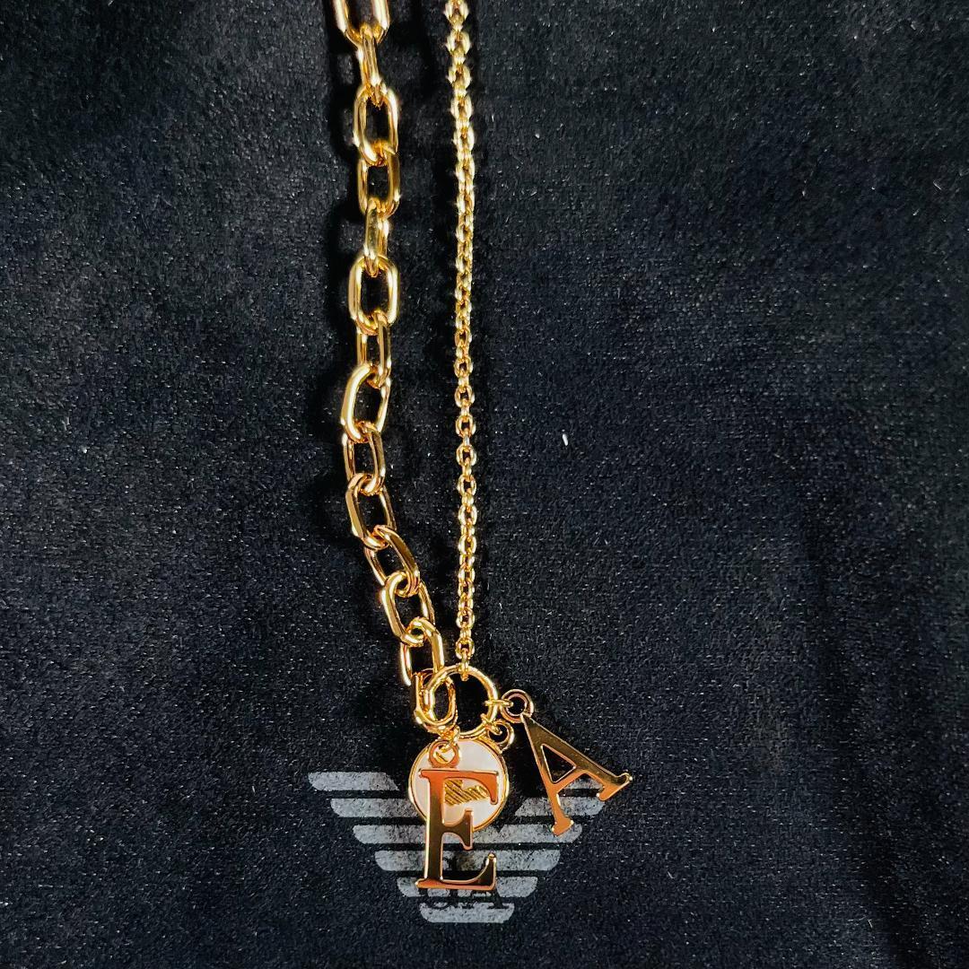 新品未使用 EMPORIO ARMANI エンポリオアルマーニ ネックレス イーグルロゴ イニシャル ゴールド拍卖