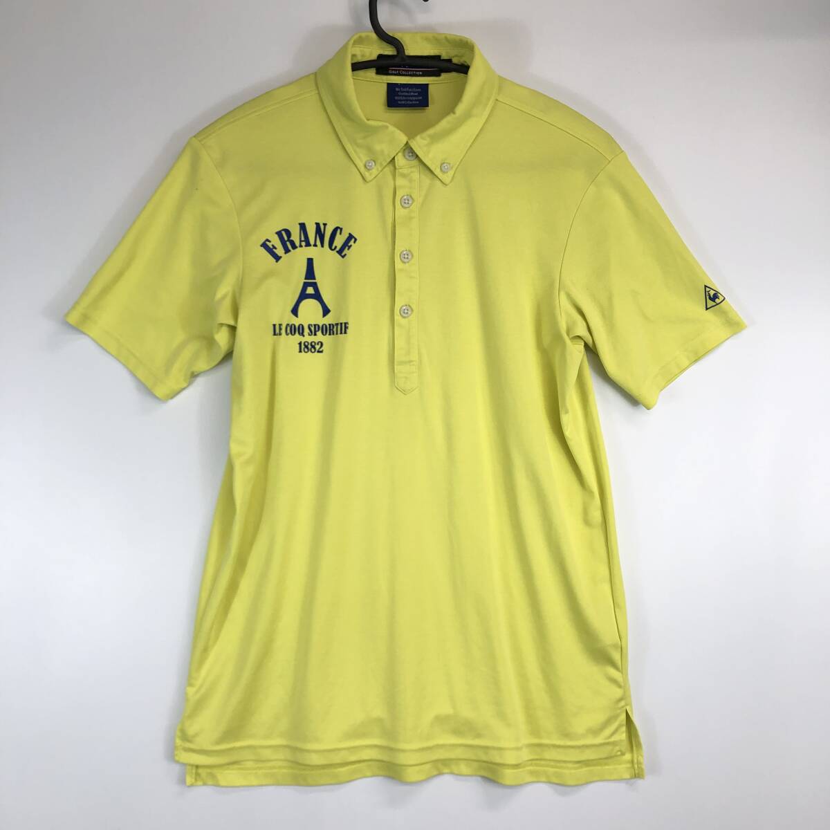 ルコックスポルティフゴルフコレクション 半袖速乾ポロシャツ Mサイズ QG2761 蛍光イエロー拍卖