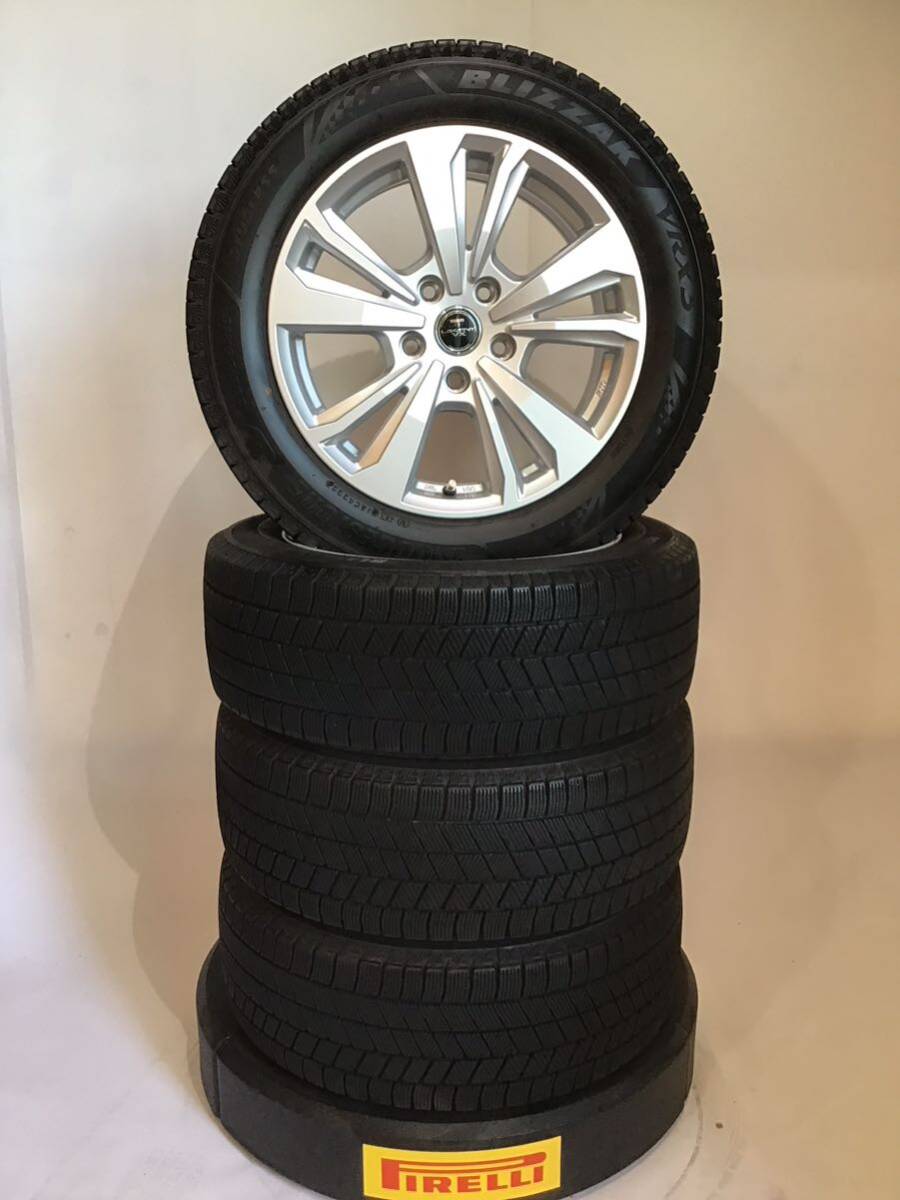 ★極上品★BMW1シリーズ社外アルミスタッドレスセット16×7J+50 112-5H BRIDGESTONE BLIZZAK VRX3 205/55R16 91Q 中古品4本拍卖