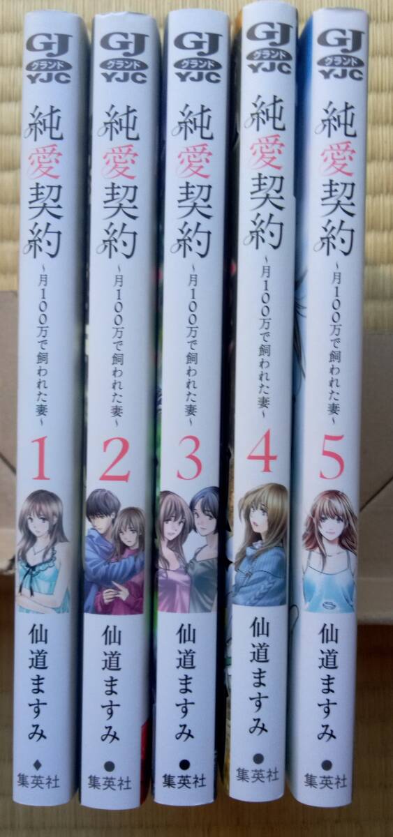 仙道ますみ『純愛契約 月100万で飼われた妻』全5巻 集英社 / セックスをしない代償として月100万円を渡される妻 それをどうする?拍卖