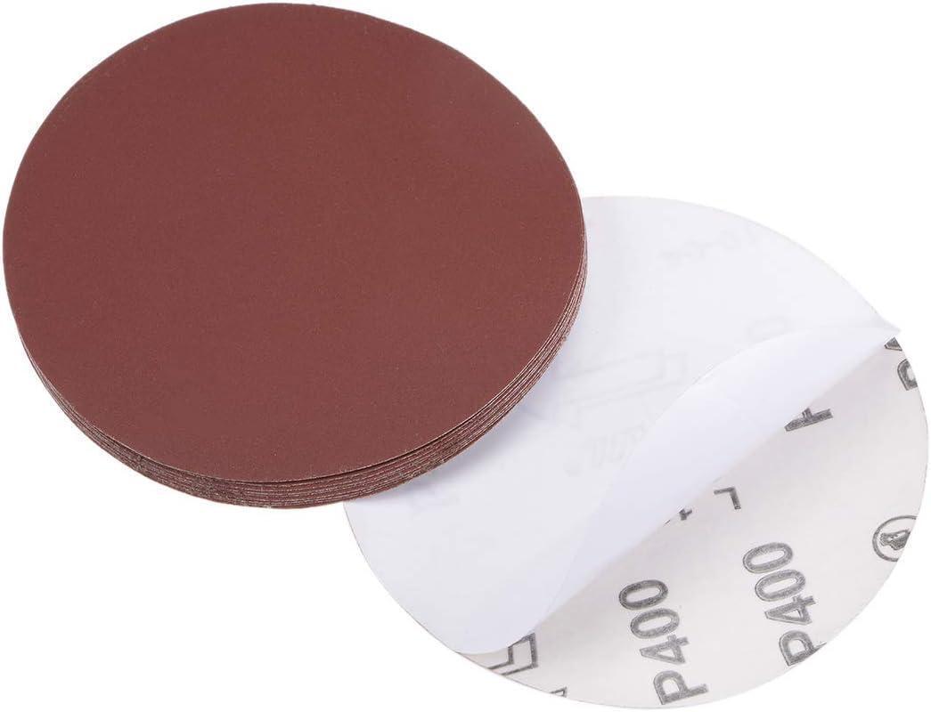 サンディングディスク 125mm PSA 400グリット 酸化アルミニウム接着剤 バックサンドペーパー 10個拍卖