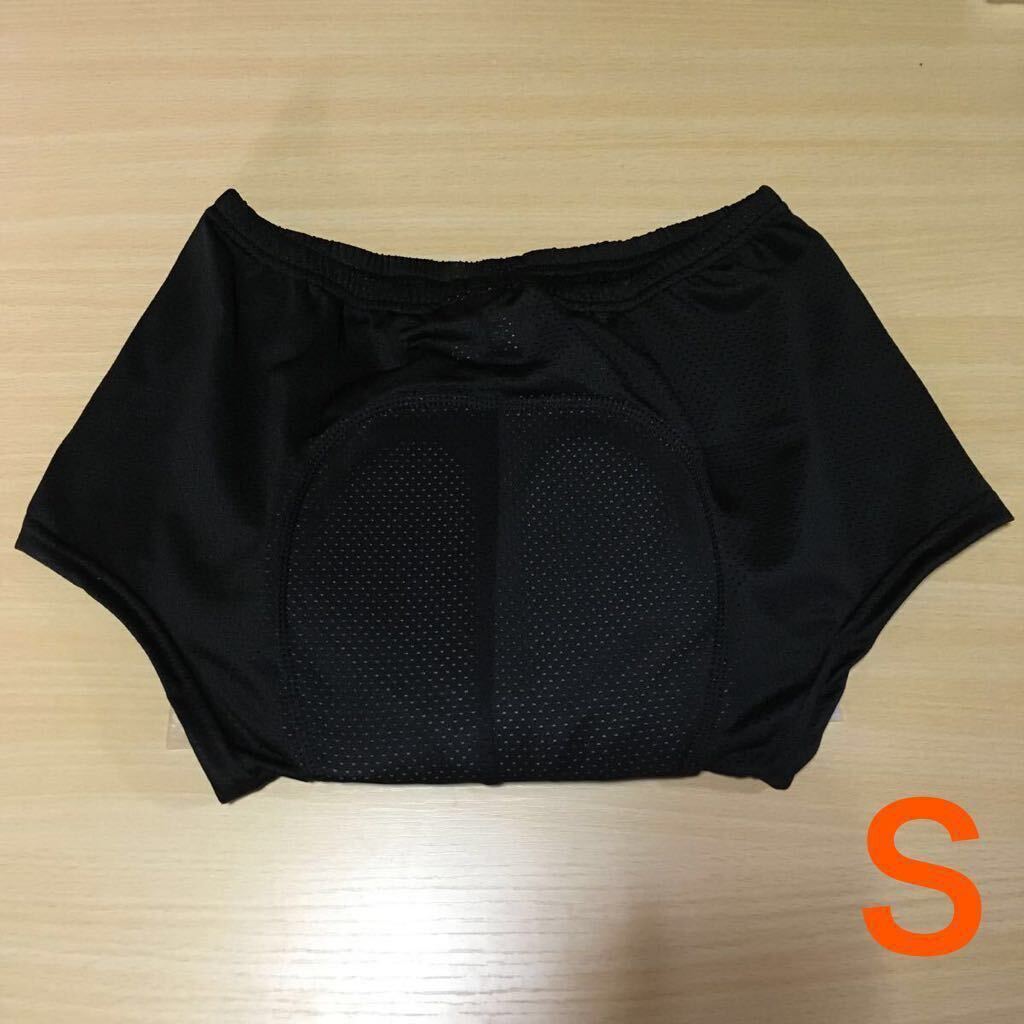 ☆ 新品!! サイクルショートインナーパンツ 3Dパッド付き Sサイズ ブラック × オレンジ ☆拍卖