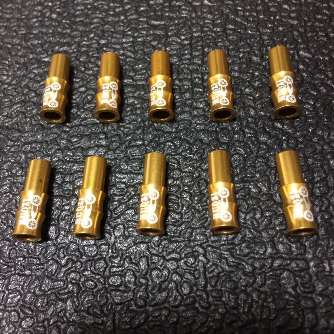 ☆ 即決・新品!! 自転車 アルミ 竹風アウターケーブルキャップ 金 φ4mm10個 ☆拍卖