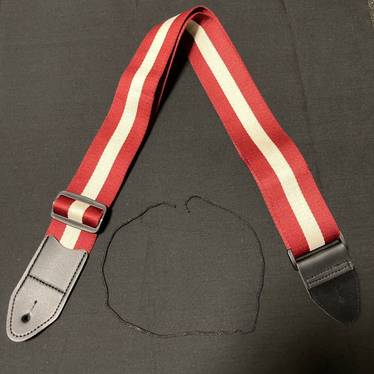 ☆ 新品!! ギター ストラップ 紅 × 白 ☆拍卖