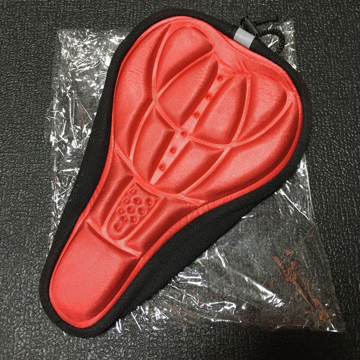 ☆ 即決・新品!! 自転車用 ソフトパッドシート付き サドルカバークッション レッド ☆拍卖