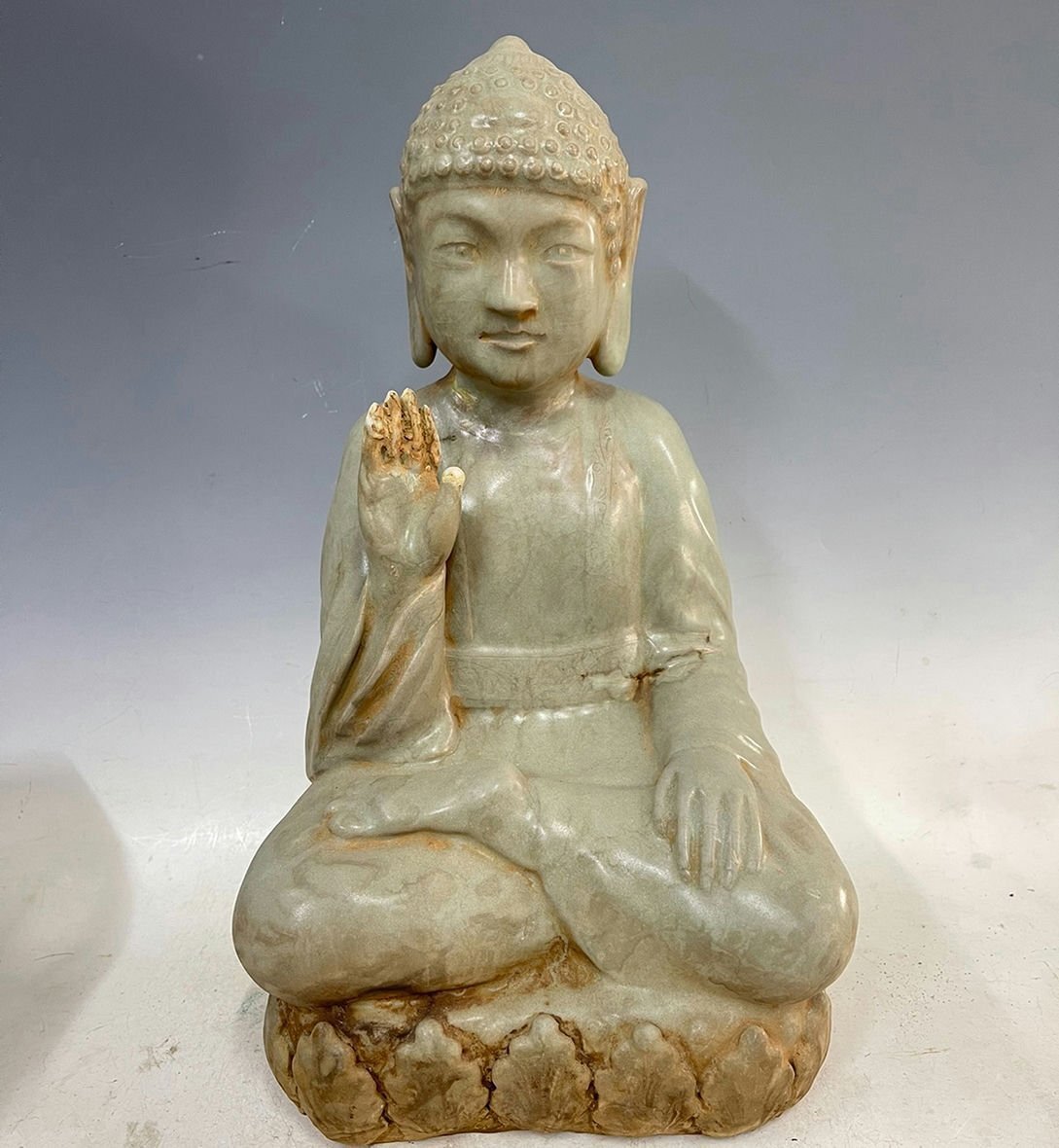 ▼渡鶴羽▼P761朝鮮珍品 朝鮮 高麗磁 朝鮮古陶磁器 古高麗 李朝時代 高麗青磁仏像拍卖