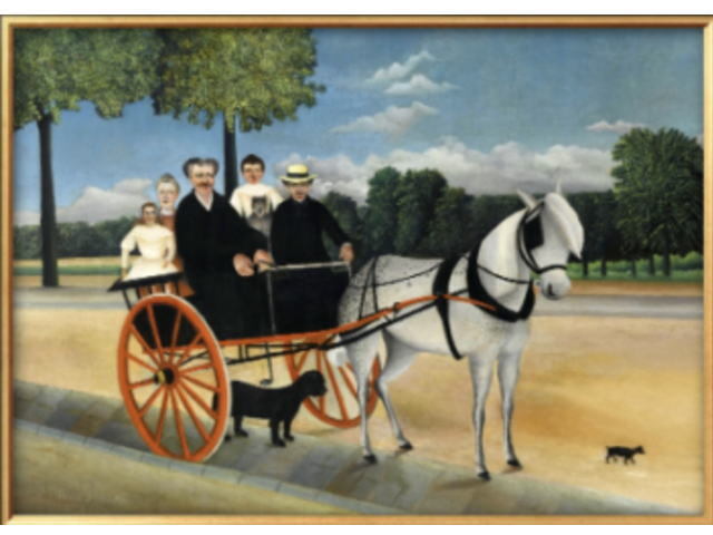 ◆アンリ・ルソー ジェニエ爺さんの馬車 97cm◆ゴールド額入り◆在庫品 管TENJ-1拍卖