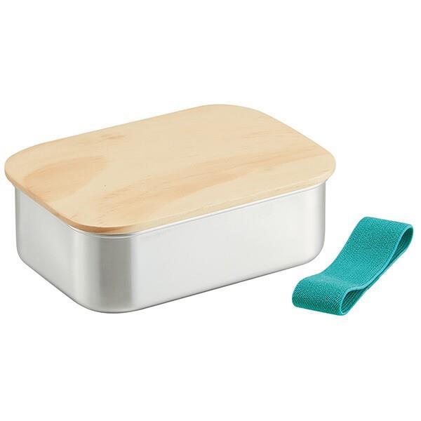 ステンレスランチボックス 850ml 弁当箱 木蓋付き ベーシック 木目 おしゃれ シンプル スケーター拍卖