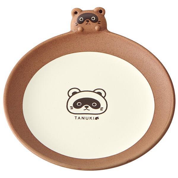 TANUKI ダイカット中皿 16cm お皿 陶器 たぬき 動物柄 スケーター拍卖