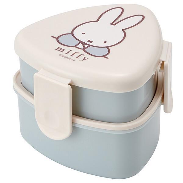 ミッフィー 三角おにぎり用ランチボックス 2段 お弁当箱 (フォーク付) 抗菌 miffy スケーター拍卖