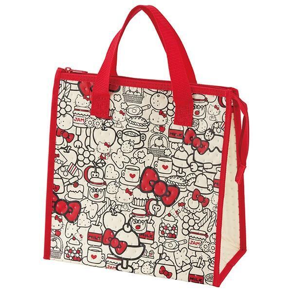 ハローキティ 不織布行楽トートバッグ エコバッグ 大容量 アルミ蒸着 お買い物バッグ Food Red スケーター拍卖