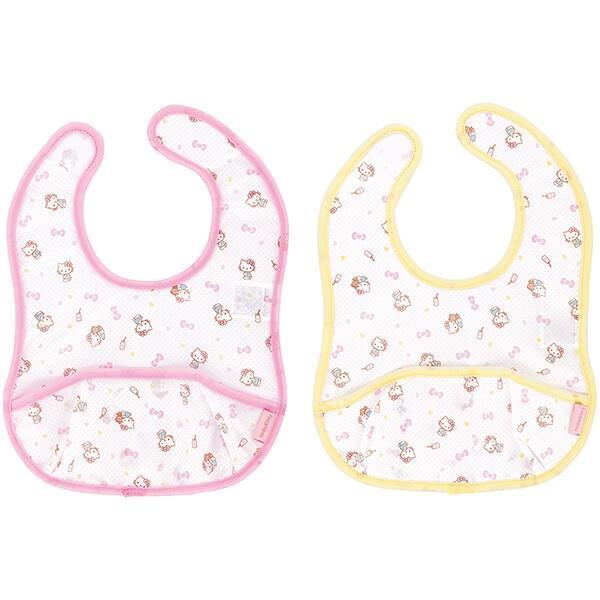 ハローキティ 薄手ベビーエプロン 2枚セット (S) お食事エプロン ベビーグッズ スケーター スケーター拍卖