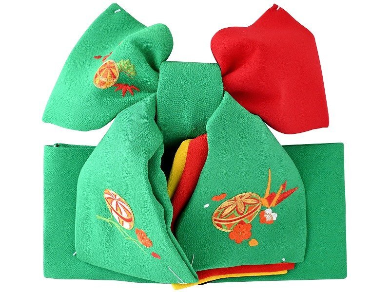 ■七五三 7歳用■正絹 簡単 結び帯 中寸<単品> ma-246-c 【女の子 女児 着物 和装】拍卖