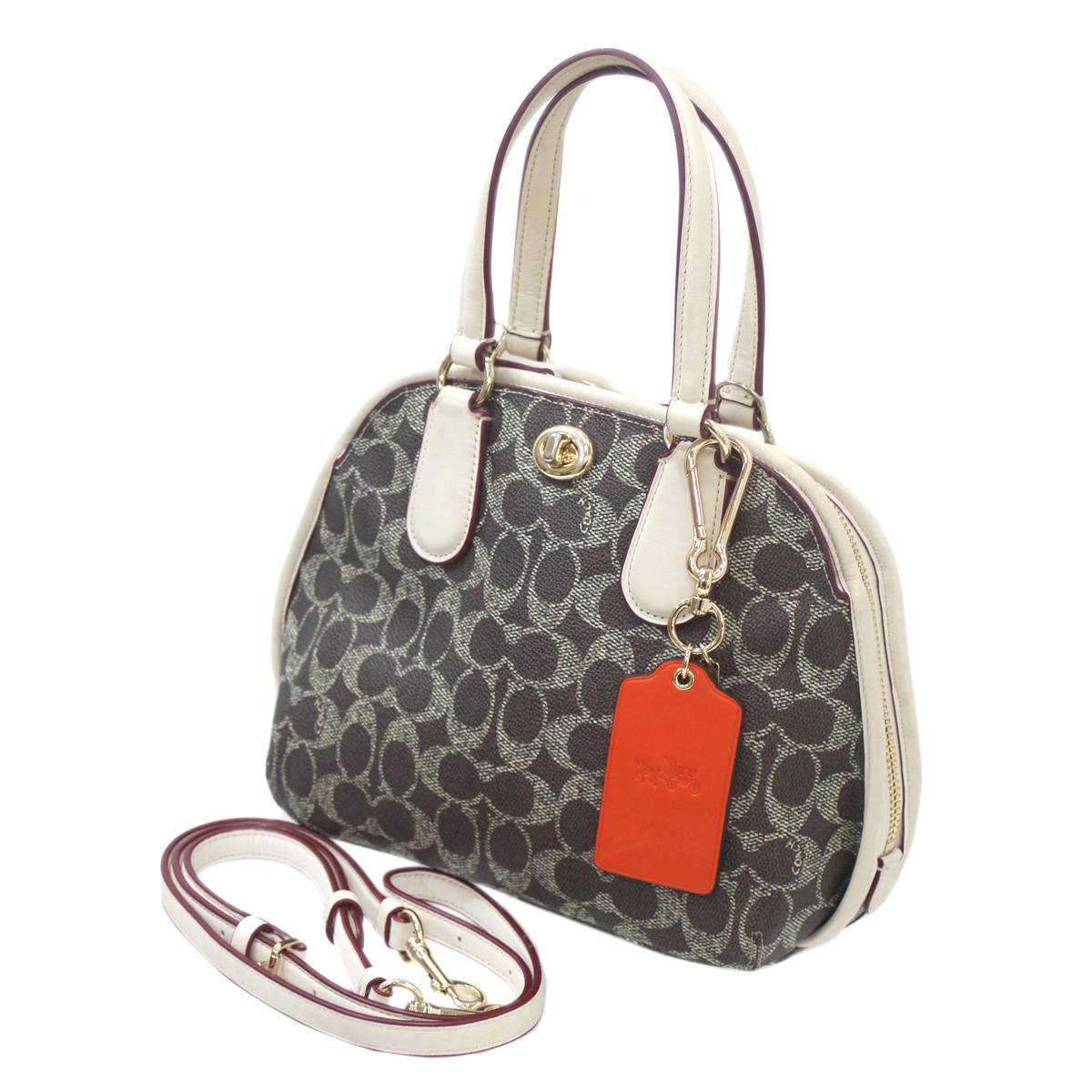 COACH/コーチ 2wayバッグ ハンドバッグ ショルダーバッグ アイボリー×ブラウン 35159 IS ABランク拍卖