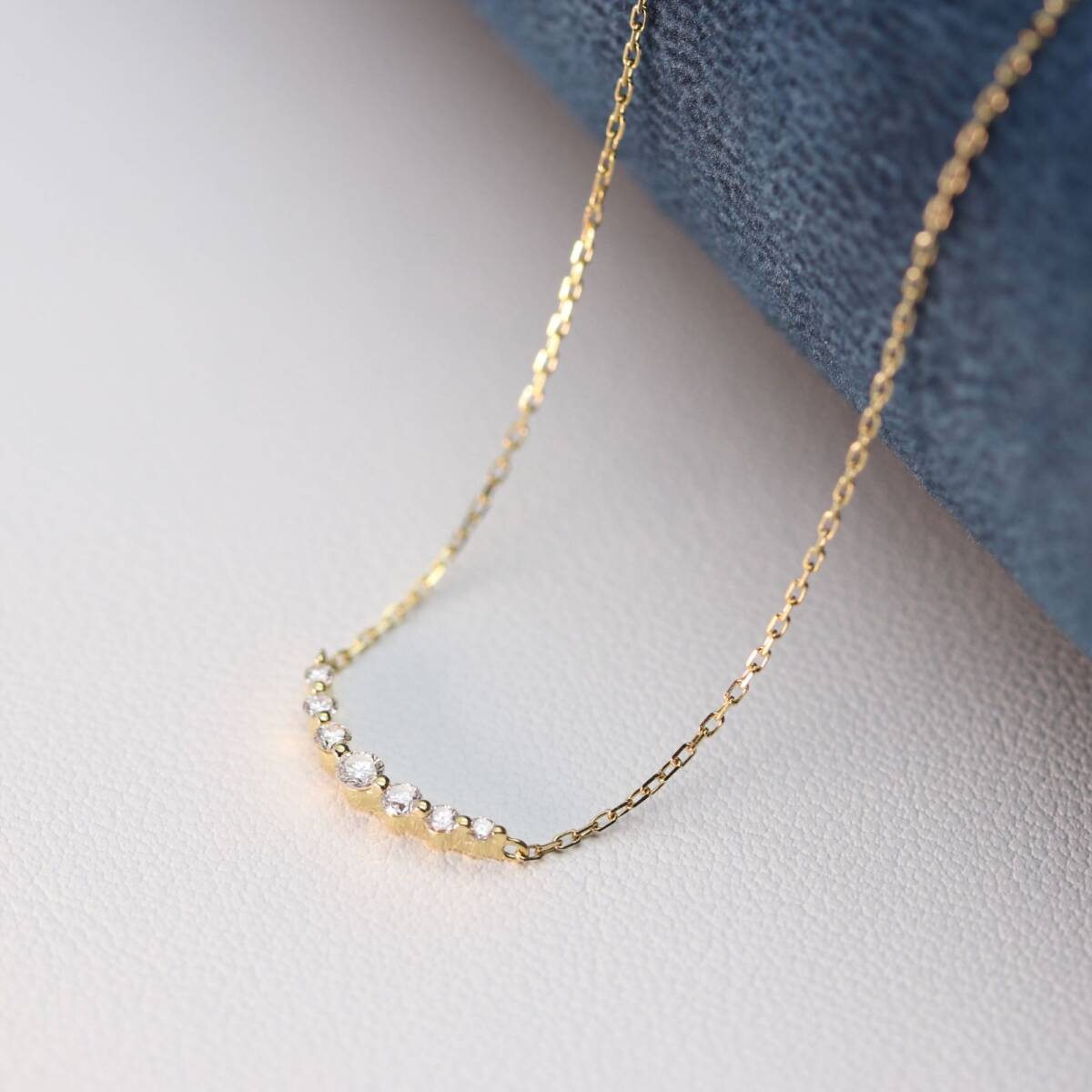 アガット K18 ダイヤモンド 0.1ct ライン ネックレス/24-1409S拍卖