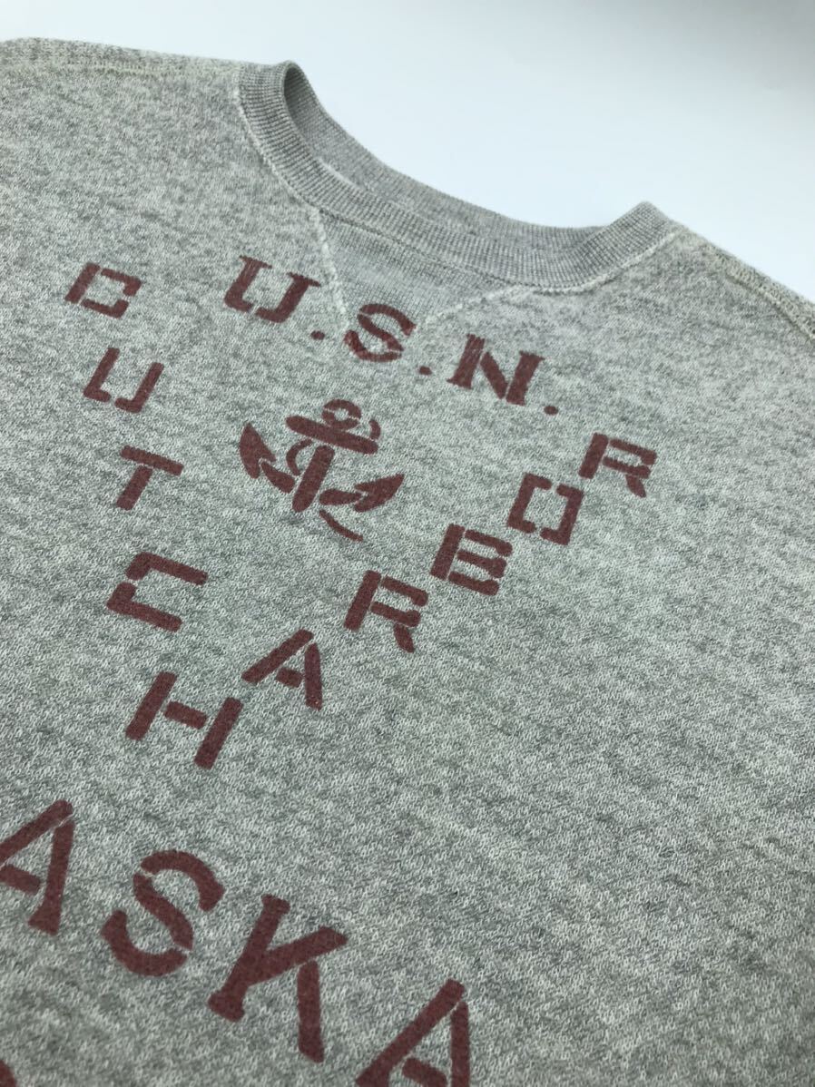 STEVENSON OVERRALL/スティーブンソンオーバーオール Vガセット ステンシルスウェット /ヘザーグレー/S/リアルマッコイ フリーホイラーズ拍卖