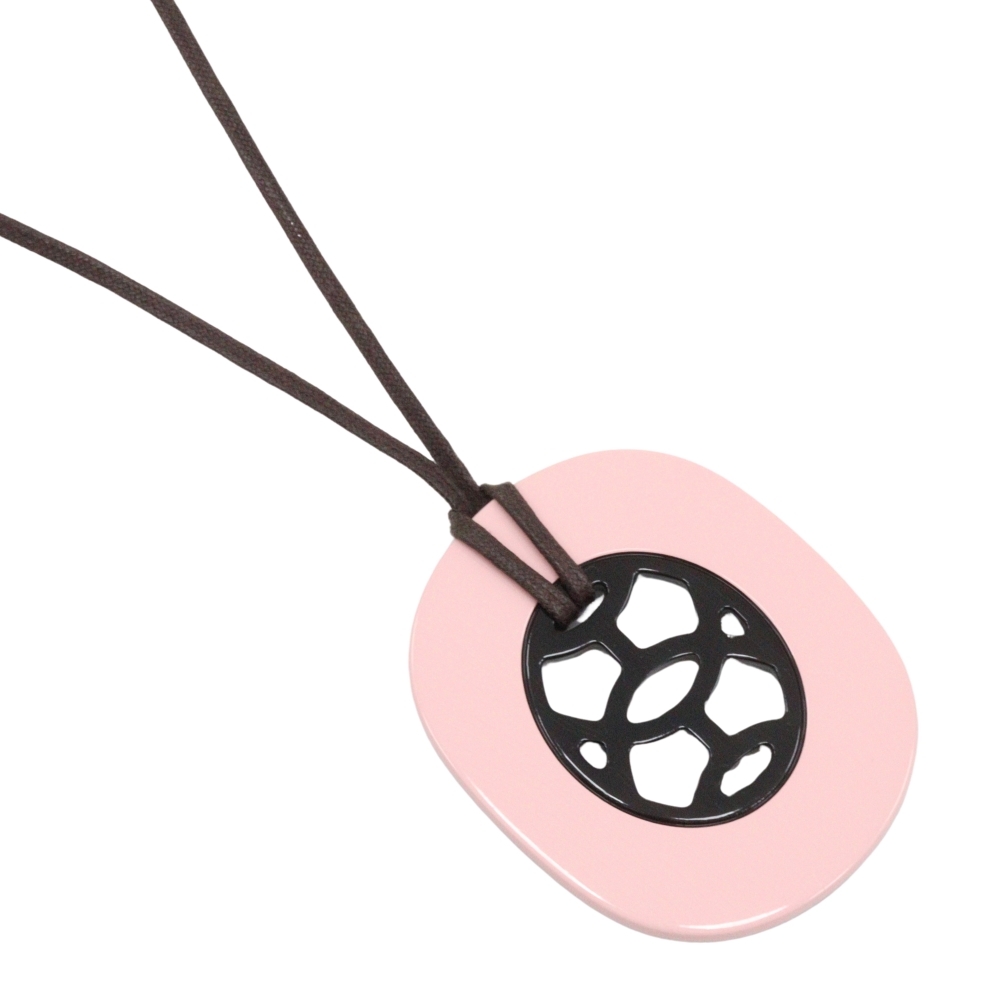 HERMES エルメス リフトGM ネックレス バッファローホーン ピンク/茶 約16g レディース【I151624192】中古拍卖