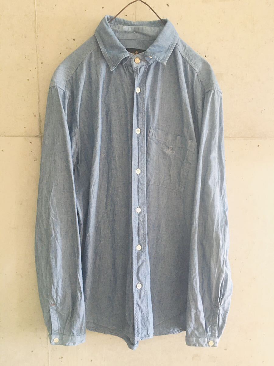 【激希少★メンズL★送料込!】ヴィヴィアンウエストウッド アングロマニア 襟取外し可 オーブ デニムシャツ Vivienne Westwood ANGLOMANIA拍卖