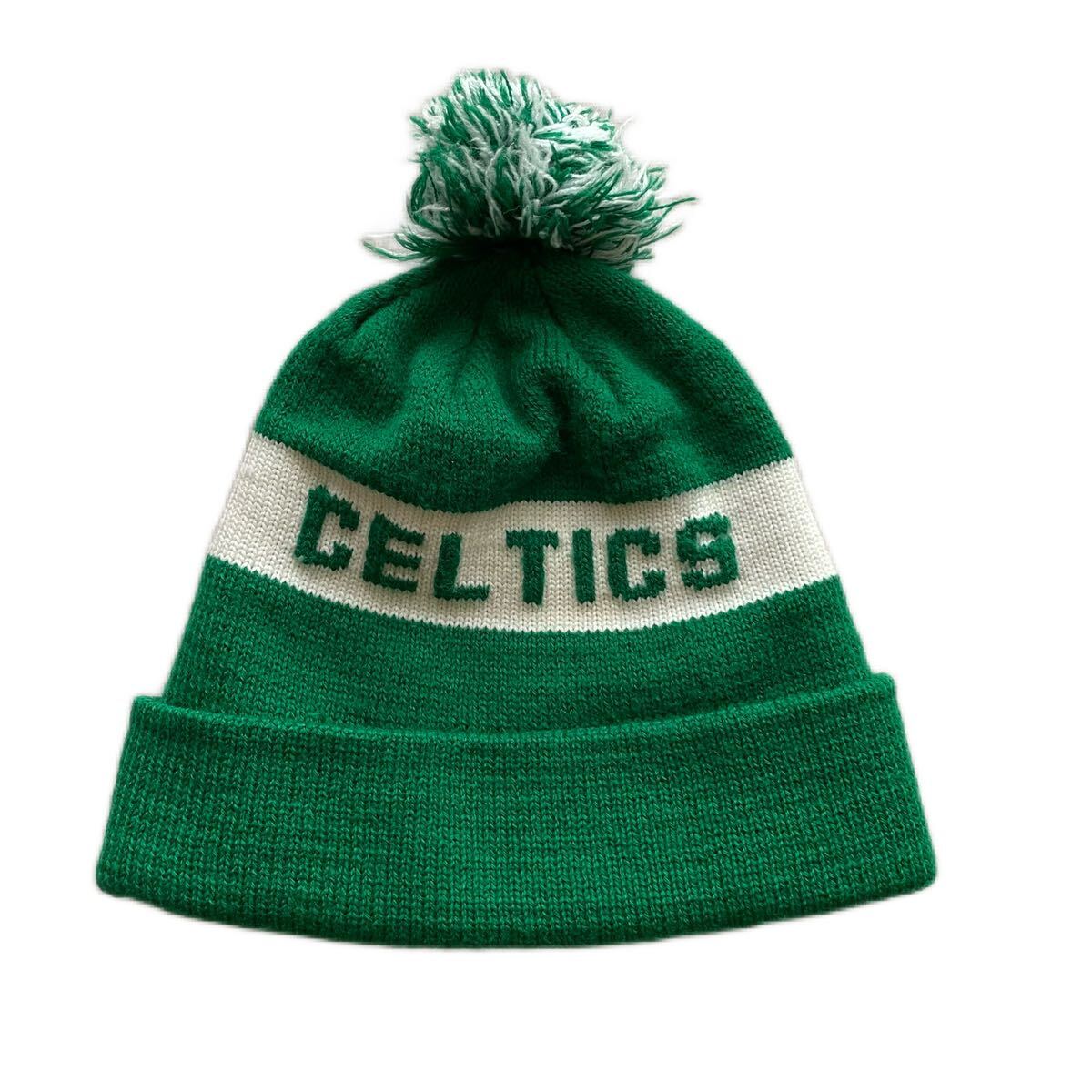 90s ニット帽 ビーニー セルティックス バスケ ヴィンテージ ビンテージ 緑 グリーン ポンポン ボンボン USA製 アメリカ キャップ 帽子 NBA拍卖