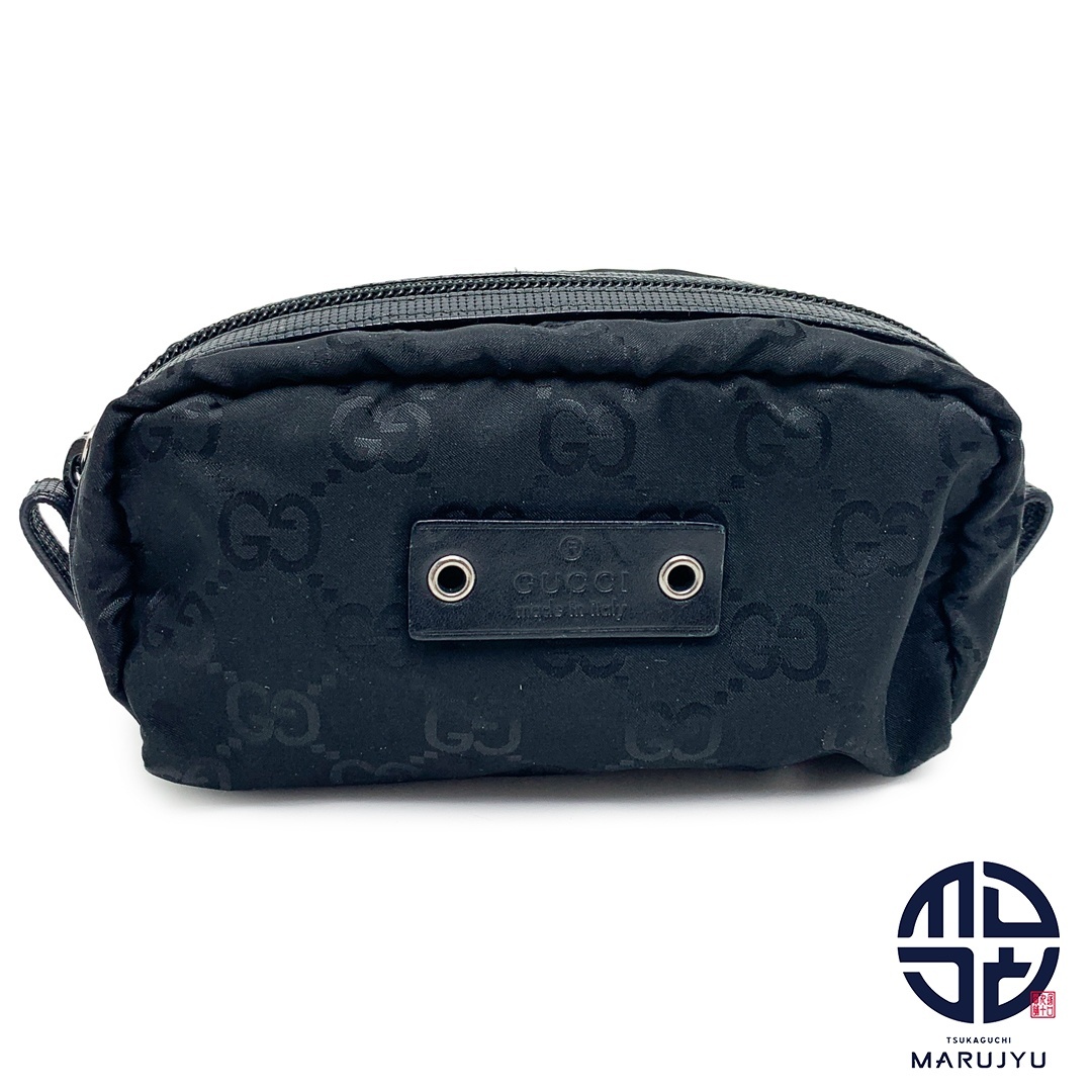 GUCCI グッチ 224088 GG柄 ナイロン 黒 ブラック メイクポーチ ポーチ ブランド 小物入れ拍卖