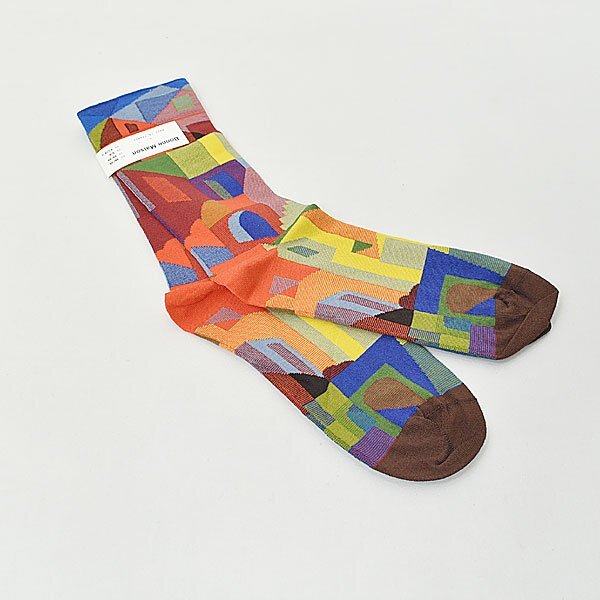 未使用 ボンメゾン ソックス Multico City マルチカラー 22-24 靴下 Bonne Maison|24h0801拍卖