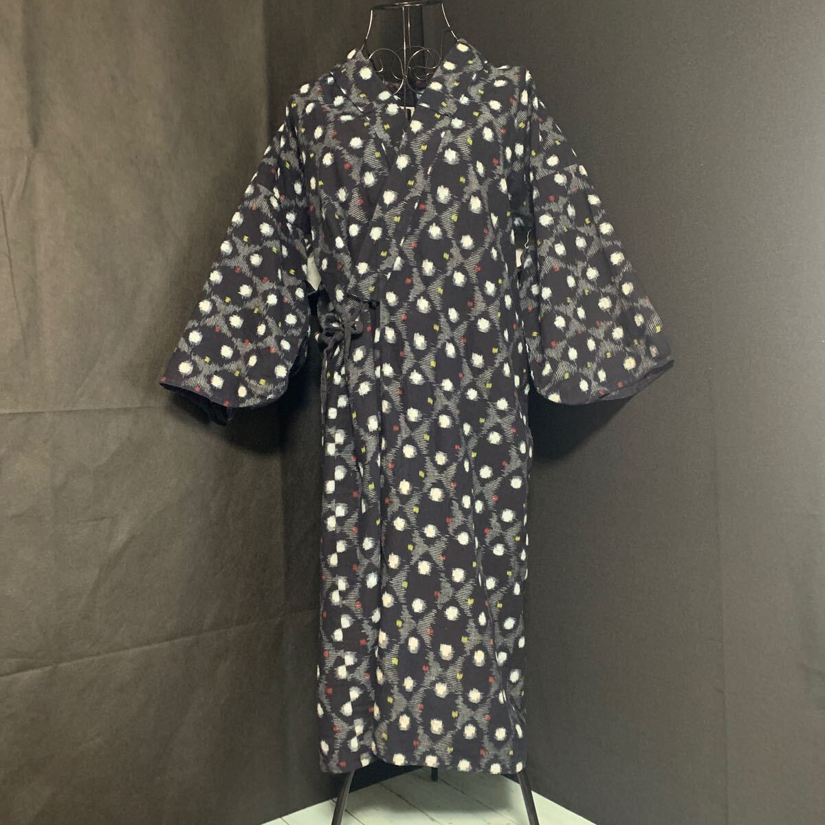 ☆着物 雪ん子 藍染 生地 刺し子 リメイク素材 ハンドメイド 古布 型染め 絣 リメイク 手作り パッチワーク カスリ かすり (A-349)拍卖