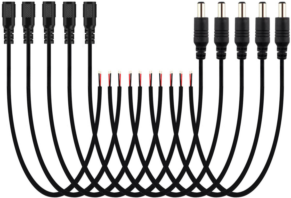 INTENAVI DC電源ケーブル 5.5x2.1mm プラグ プラグ電源供給ケーブル2個セット拍卖