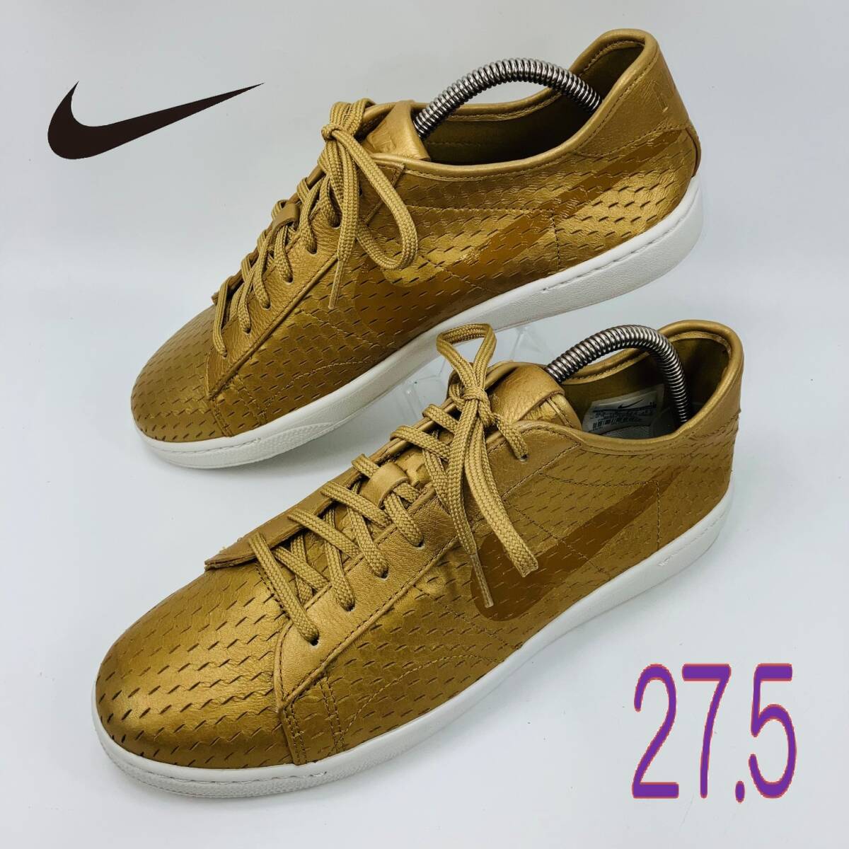【Sランク】【未使用】【超美品】NIKE WMNS TENNIS CLASSIC ULTRA PRM/ゴールド  (749647-700) 27.5 US10.5拍卖
