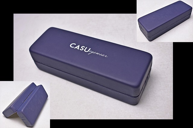 CASU eyewear ★ メガネケース ★ 布付き ★ 中古 ★ ネイビー拍卖